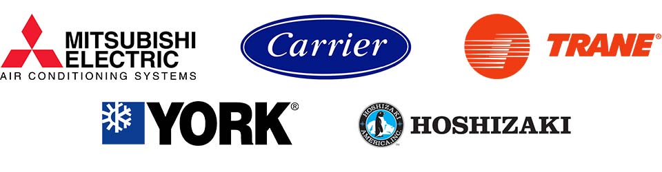 Mitsubishi Electric, Carrier, Trane, York, and Hoshizaki